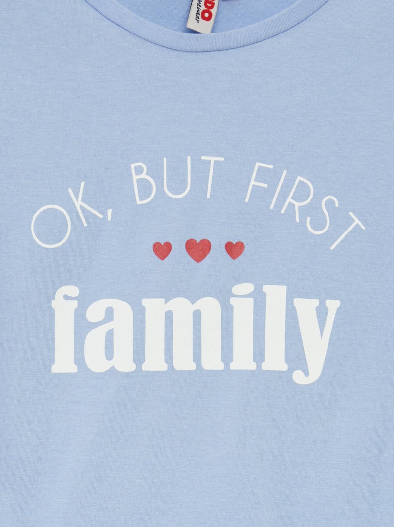 Pyjama court t-shirt + short 'Fête des mères' - 2 pièces BLEU - Kiabi