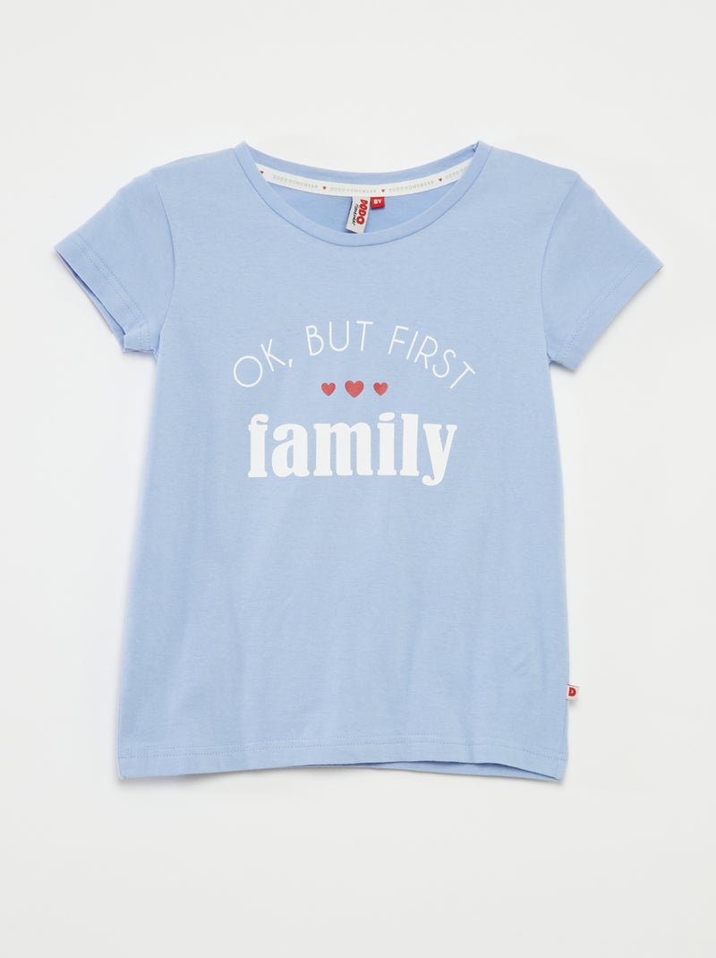 Pyjama court t-shirt + short 'Fête des mères' - 2 pièces BLEU - Kiabi