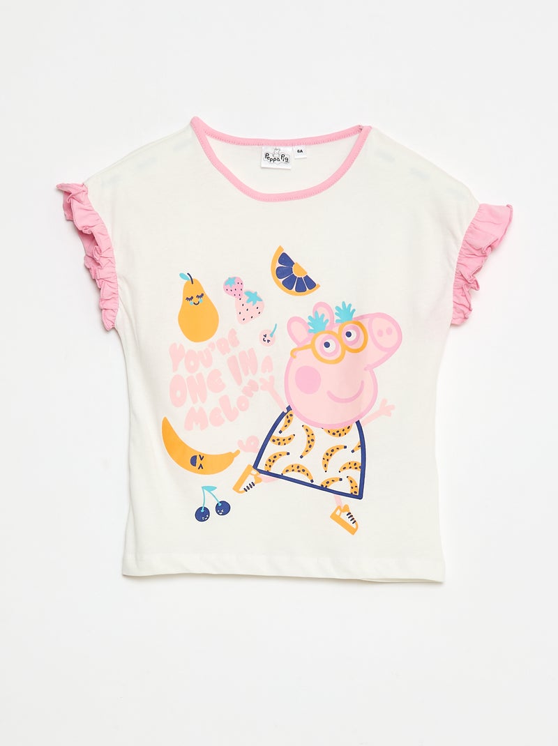 Pyjama court t-shirt + short 'Peppa Pig' - 2 pièces ROSE - Kiabi