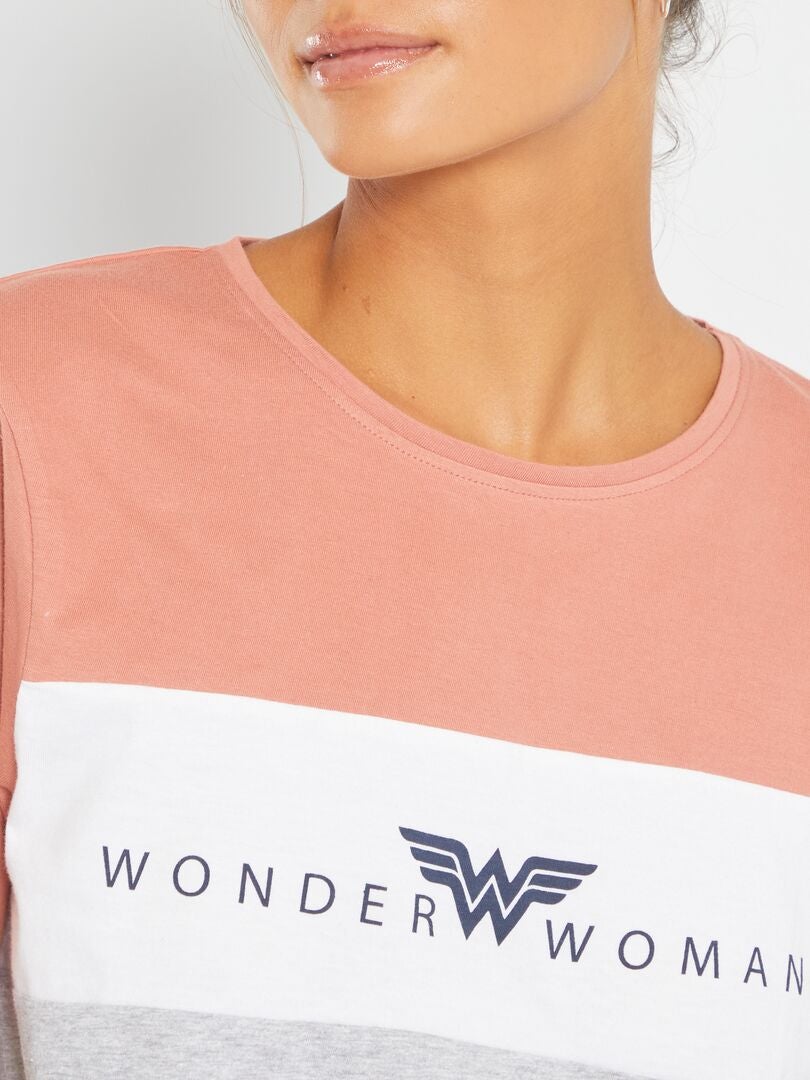 Pyjama court 'Wonder Woman' - 2 pièces Gris/orange - Kiabi