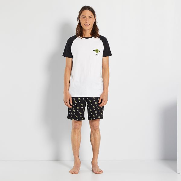 Pyjama Court Yoda De Star Wars Homme Noir Blanc Kiabi 17 00