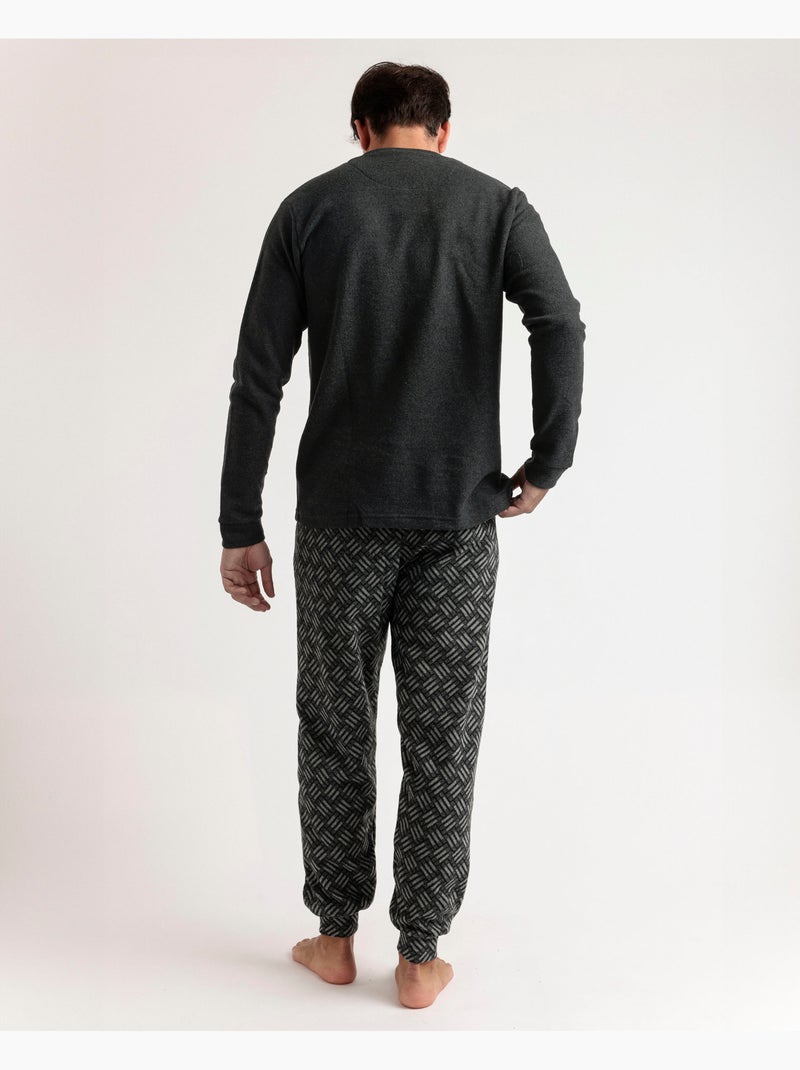 Pyjama croisé à manches longues pour homme ADMAS MAGNIFIC Gris - Kiabi