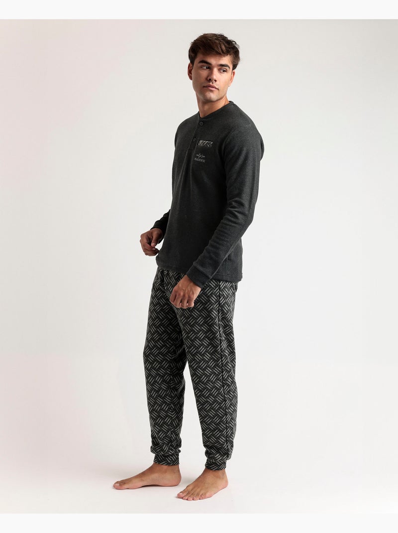 Pyjama croisé à manches longues pour homme ADMAS MAGNIFIC Gris - Kiabi