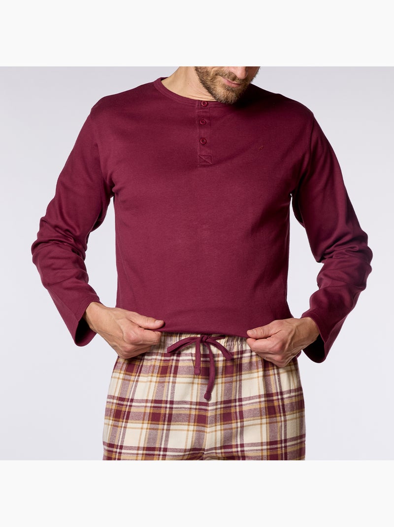 Pyjama   damier bordeaux - hechter Violet - Kiabi