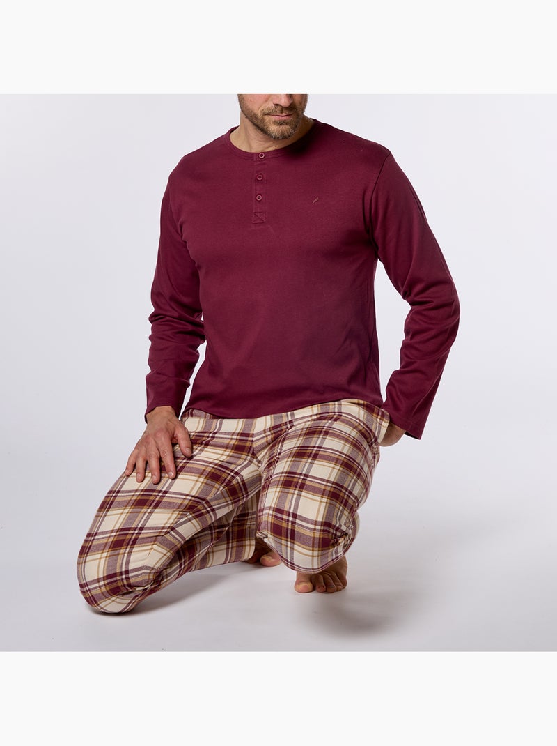 Pyjama   damier bordeaux - hechter Violet - Kiabi