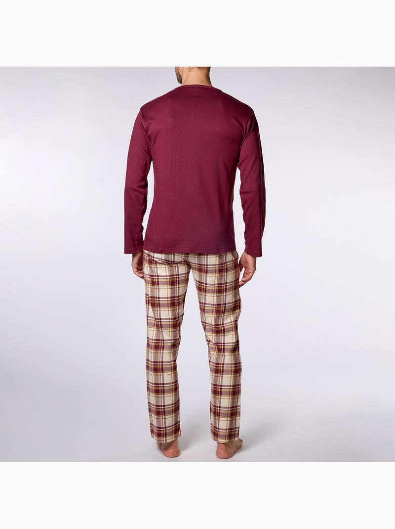 Pyjama   damier bordeaux - hechter Violet - Kiabi