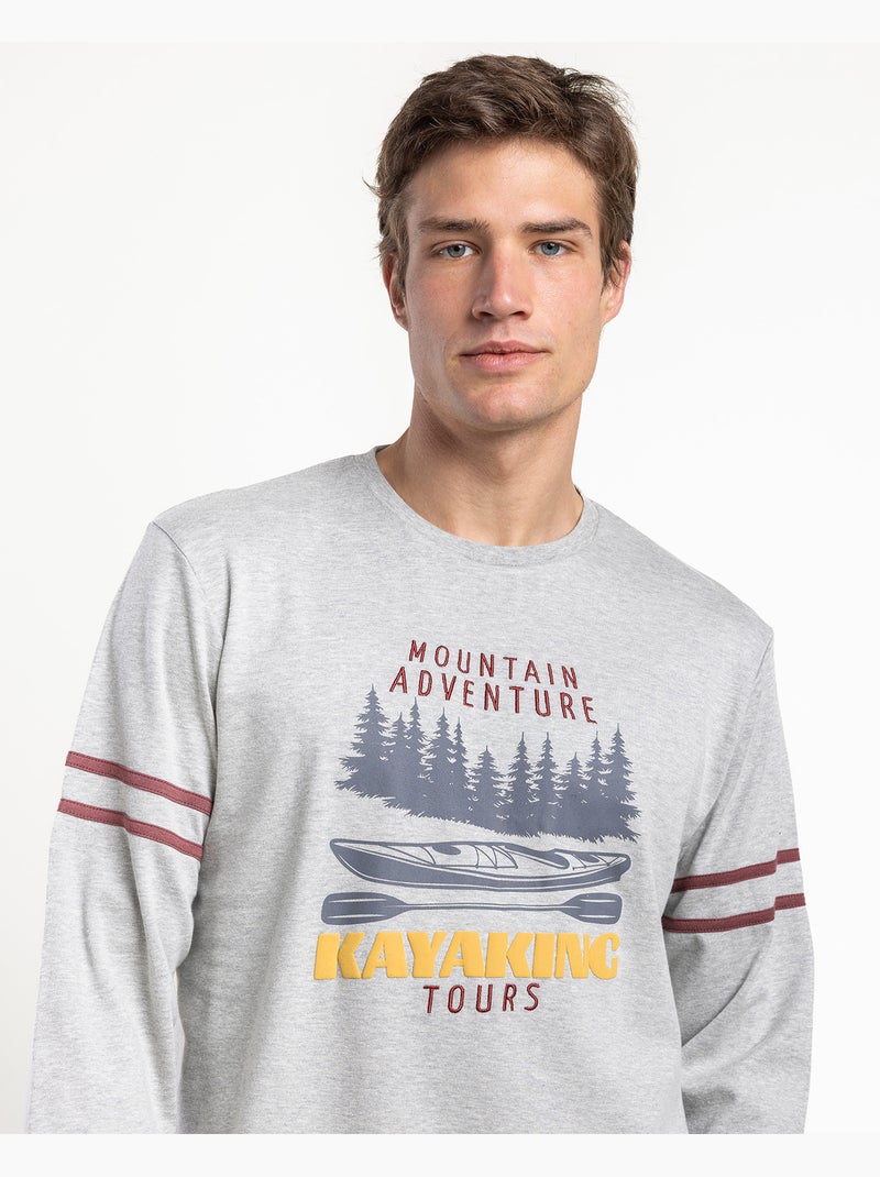 Pyjama de kayak à manches longues pour homme ADMAS Gris chiné - Kiabi