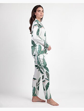 Pyjama de luxe à manches longues en popeline ouverte pour femme ADMAS LUXURY