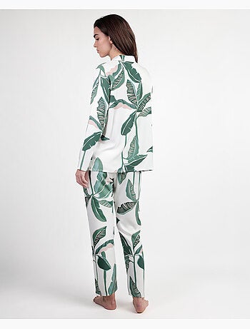 Pyjama de luxe à manches longues en popeline ouverte pour femme ADMAS LUXURY