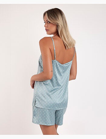 Pyjama de mariée à bretelles en dentelle à pois pour femme ADMAS CLASSIC