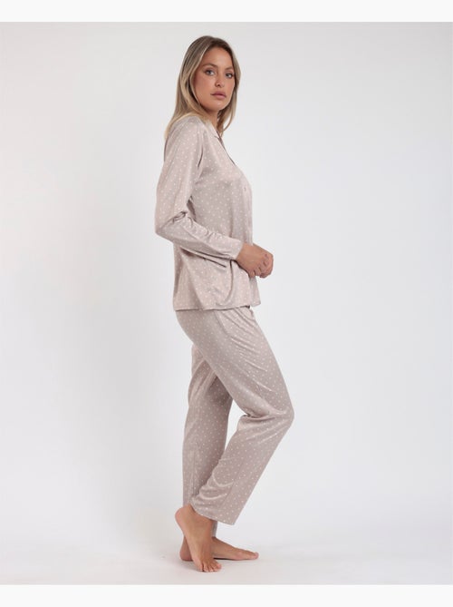 Pyjama de mariée ouvert à manches longues en dentelle à pois pour femme ADMAS CLASSIC - Kiabi Pyjama de mariée ouvert à manches longues en dentelle à pois pour femme ADMAS CLASSIC - Kiabi