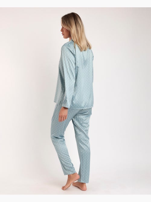 Pyjama de mariée ouvert à manches longues en dentelle à pois pour femme ADMAS CLASSIC - Kiabi