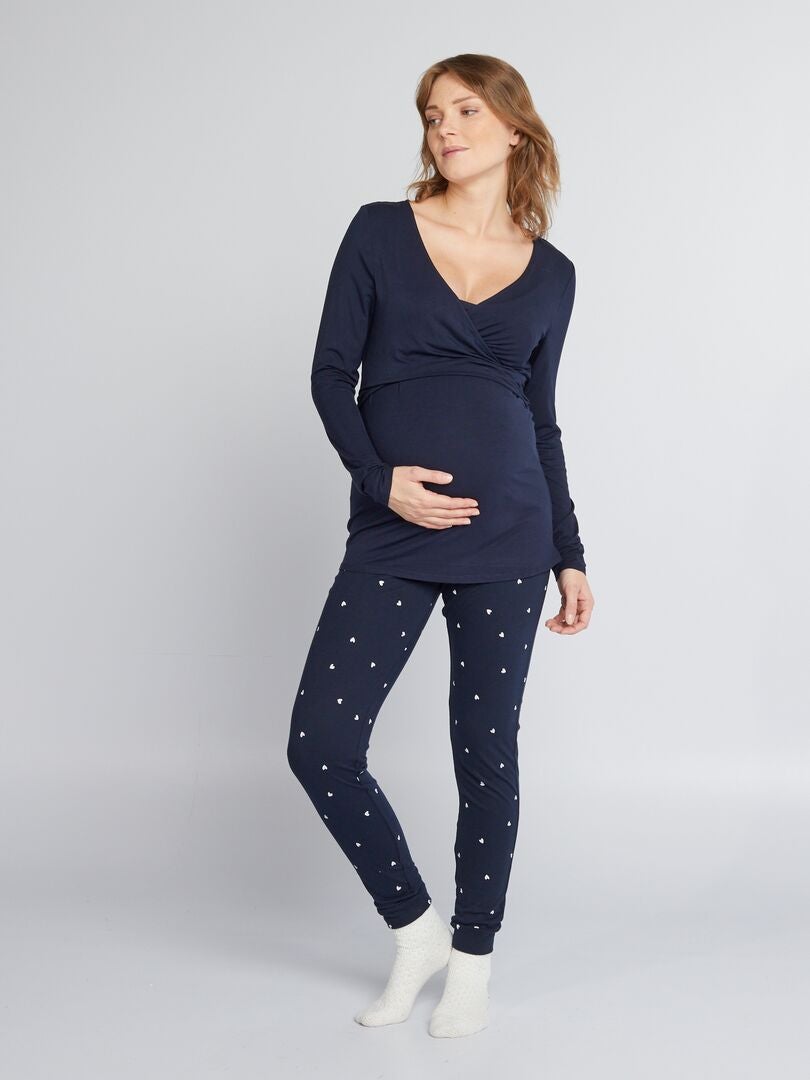 Pyjama de maternité - 2 pièces Bleu - Kiabi