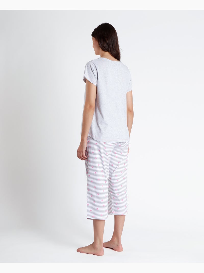 Pyjama de maternité à manches courtes style palazzo pour femme Disney Dalmatien Gris chiné - Kiabi