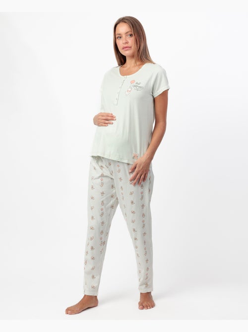 Pyjama de maternité à manches courtes Winnie Disney pour femme - Kiabi Pyjama de maternité à manches courtes Winnie Disney pour femme - Kiabi