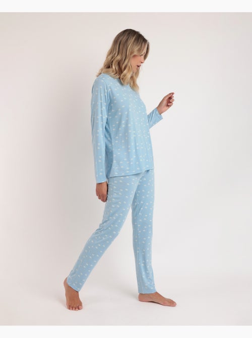 Pyjama de maternité à manches longues ADMAS CLASSIC pour femme, motif Cloud Peak - Kiabi Pyjama de maternité à manches longues ADMAS CLASSIC pour femme, motif Cloud Peak - Kiabi