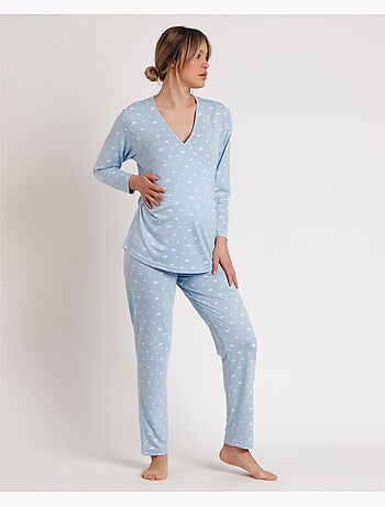 Pyjama de maternité à manches longues ADMAS CLASSIC pour femme, motif nuages