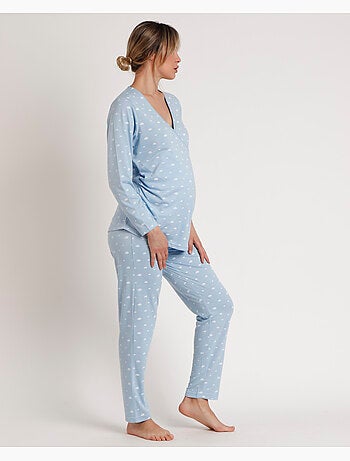 Pyjama de maternité à manches longues ADMAS CLASSIC pour femme, motif nuages