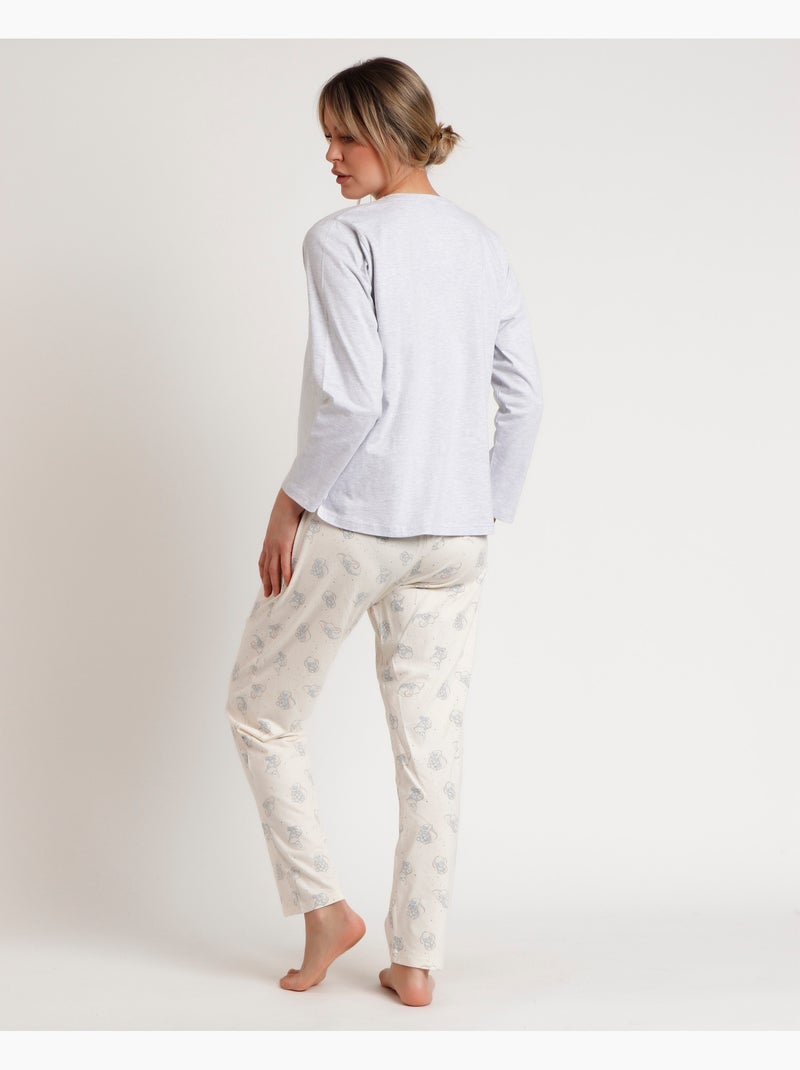 Pyjama de maternité à manches longues Dumbo Unique Mum pour femme de Disney Gris chiné - Kiabi