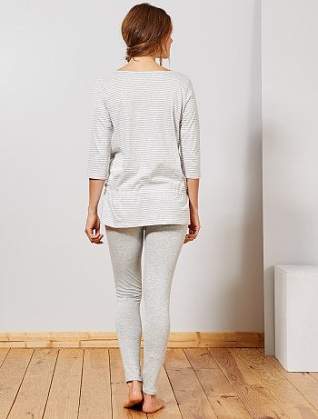 Pyjama de maternité en coton bio - Kiabi