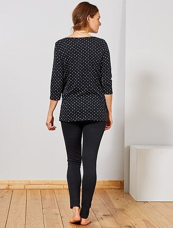 Pyjama de maternité en coton bio - Kiabi