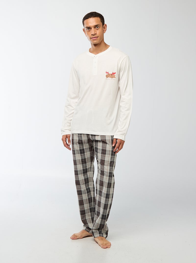 Pyjama de Noël - 2 pièces Blanc - Kiabi