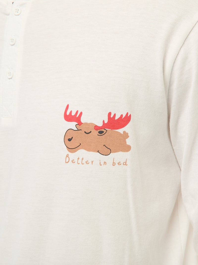 Pyjama de Noël - 2 pièces Blanc - Kiabi