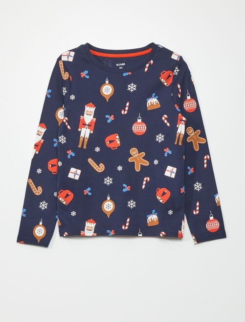 Pyjama de Noël Tête de Rudolph junior - 100% coton BIO - Vert - Kiabi -  31.40€