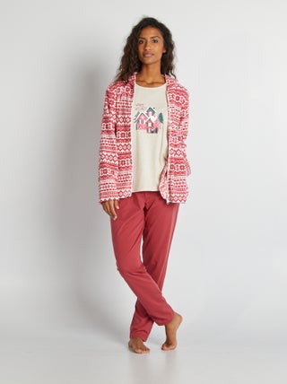 Pyjama de Noël - veste polaire + tee-shirt + pantalon