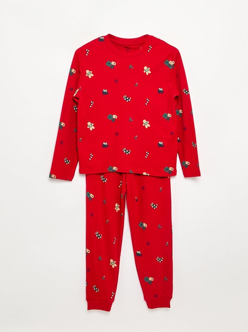 Pyjama de Noël 2 pièces - T-shirt à manches longues + pantalon - Kiabi