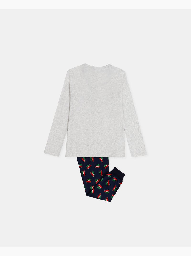 Pyjama de Noël à manches longues ADMAS pour fille Gris chiné - Kiabi