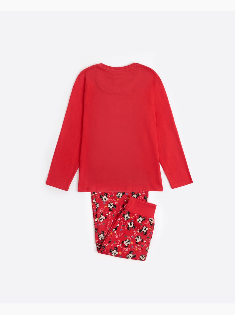 Pyjama de Noël à manches longues Disney Mickey pour fille Rouge - Kiabi