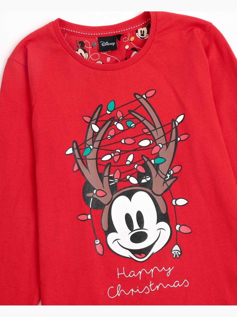 Pyjama de Noël à manches longues Disney Mickey pour fille Rouge - Kiabi