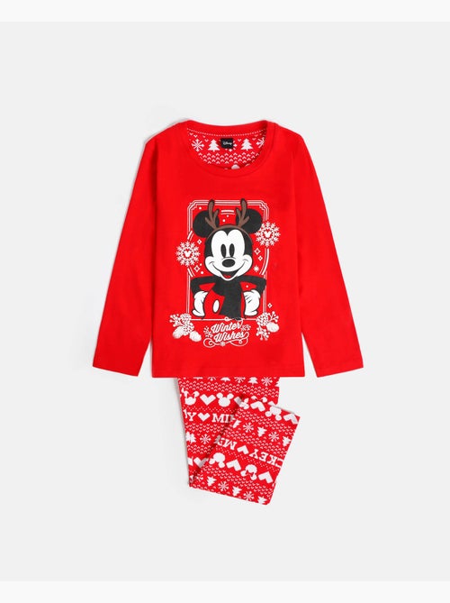 Pyjama de Noël à manches longues Disney Mickey pour garçon - Kiabi