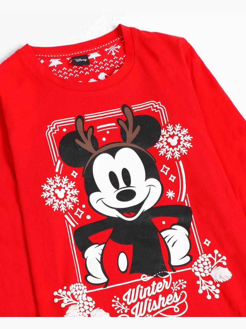 Pyjama de Noël à manches longues Disney Mickey pour garçon Rouge - Kiabi