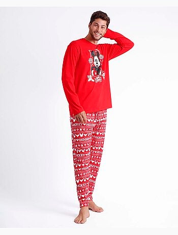 Pyjama de Noël à manches longues Mickey Disney pour homme