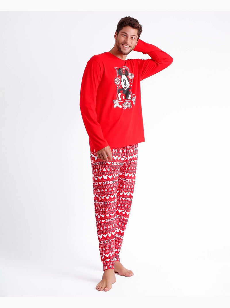 Pyjama de Noël à manches longues Mickey Disney pour homme Rouge - Kiabi