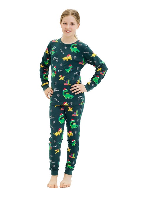 Pyjama de Noël "Dino" - Enfant- 2 pièces - 100% coton BIO - Kiabi