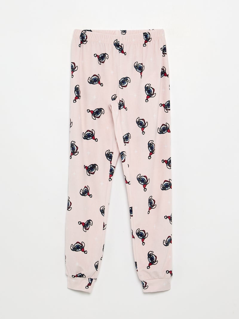 Pyjama de Noël 'Disney' 2 pièces - Sweat + pantalon Rose - Kiabi