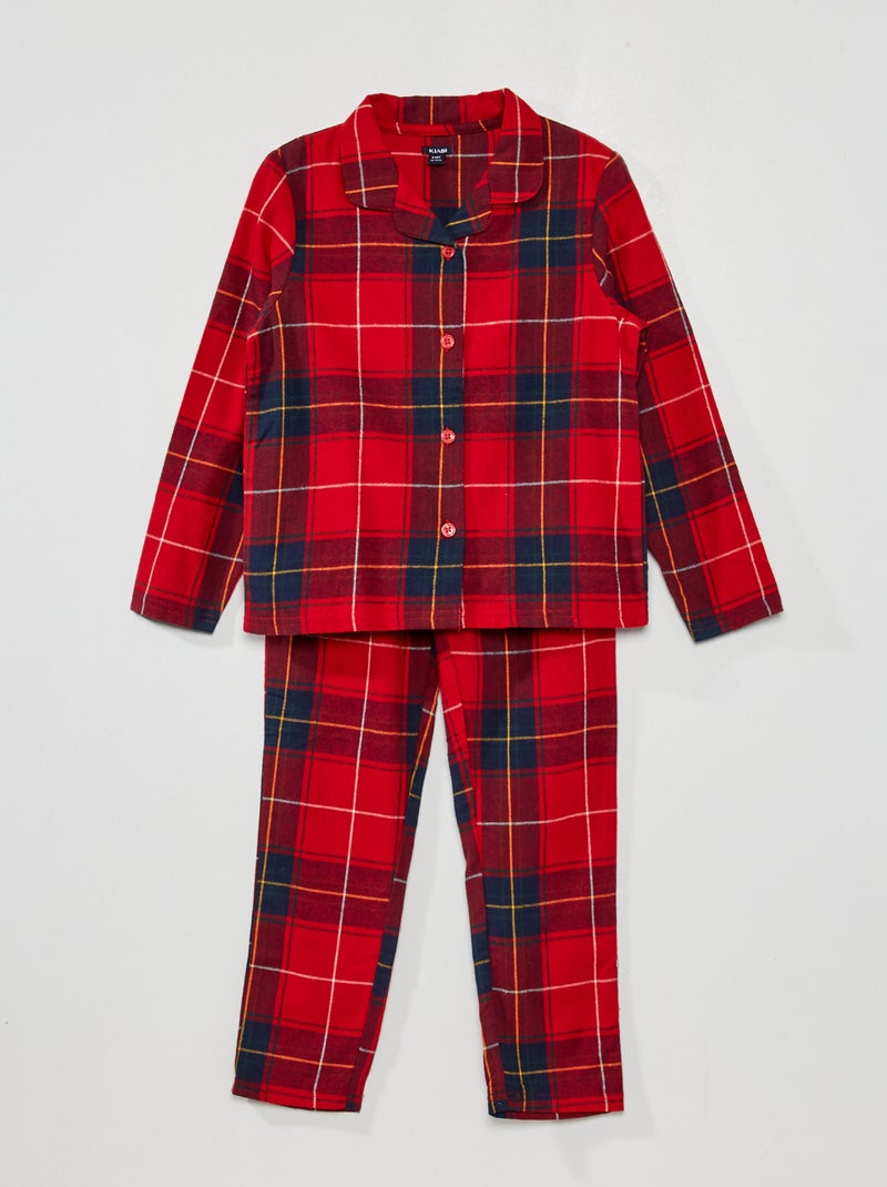 Pyjama de Noël en flanelle - 2 pièces ROUGE - Kiabi