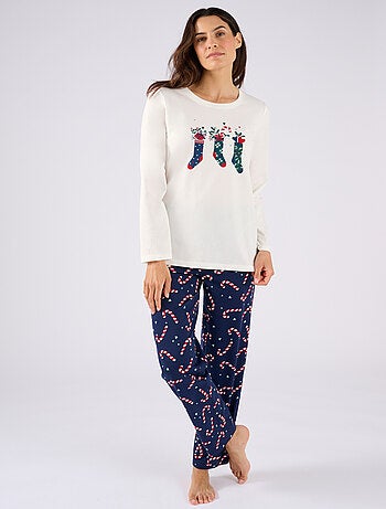 Pyjama de Noël en maille jersey pur coton peigné - Damart