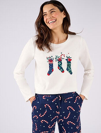 Pyjama de Noël en maille jersey pur coton peigné - Damart