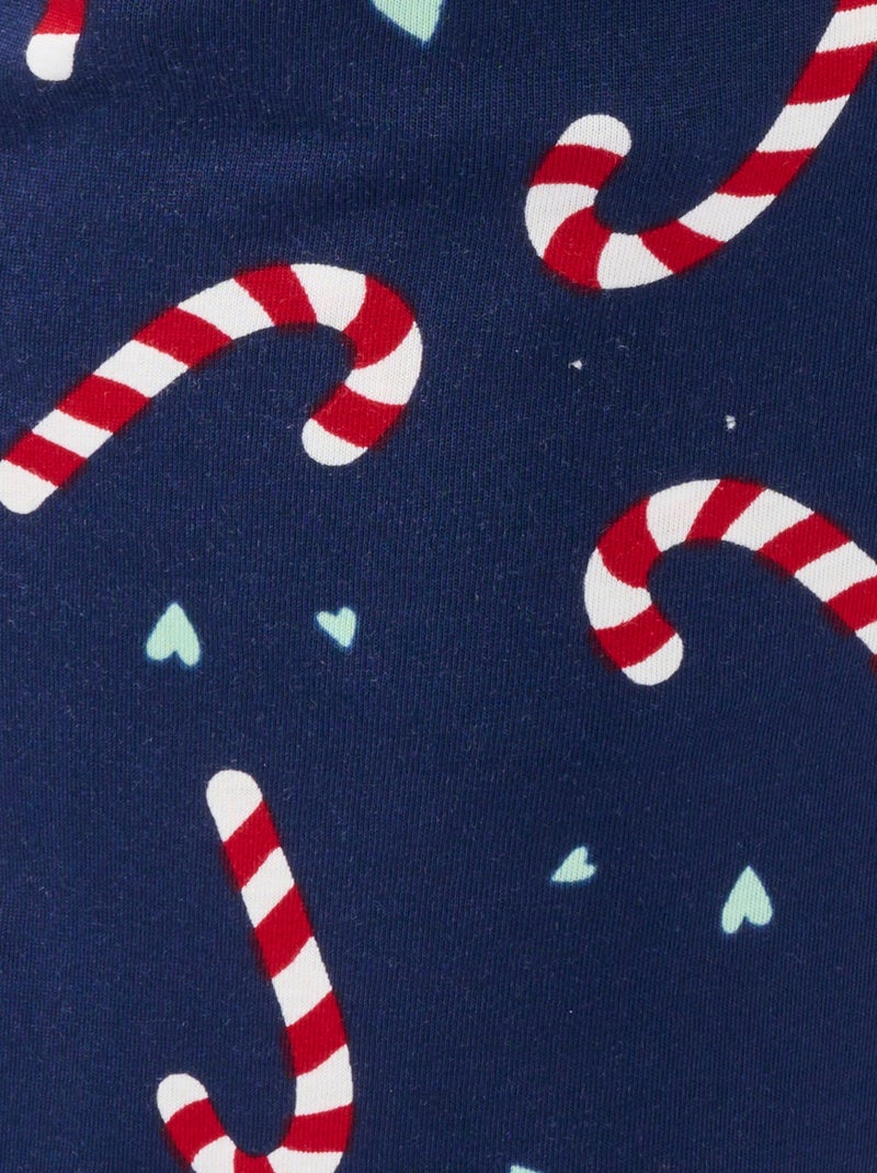 Pyjama de Noël en maille jersey pur coton peigné - Damart Bleu foncé - Kiabi