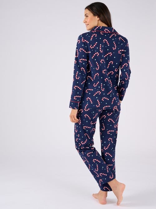 Pyjama de Noël en maille jersey pur coton peigné - Damart - Kiabi
