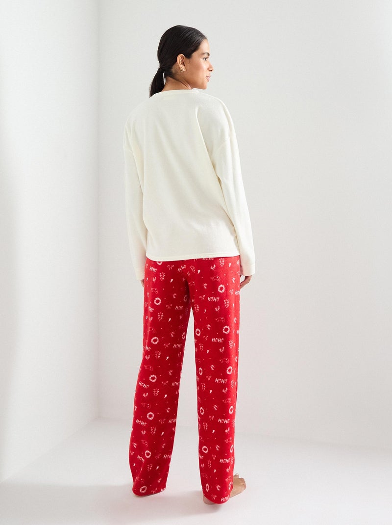 Pyjama de Noël en polaire, MO Fashion Blanc - Kiabi