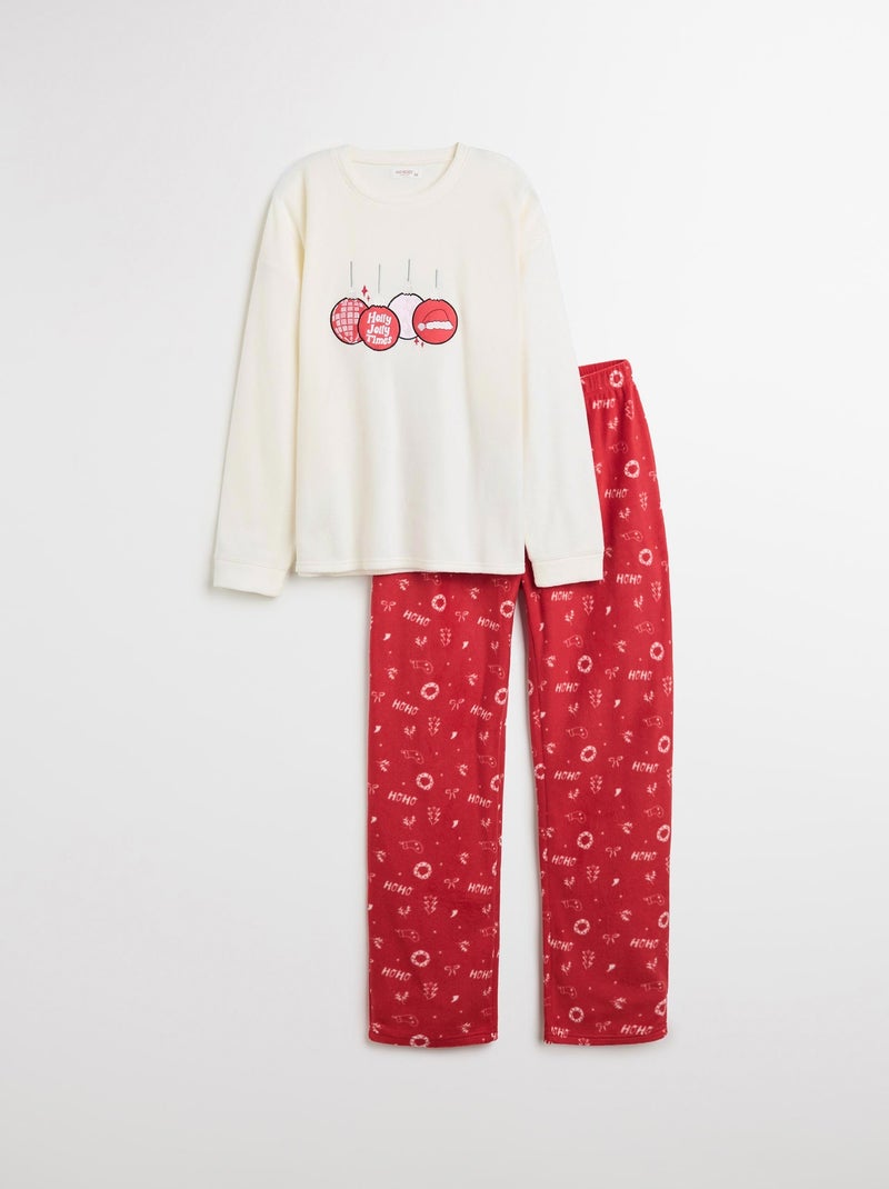 Pyjama de Noël en polaire, MO Fashion Blanc - Kiabi