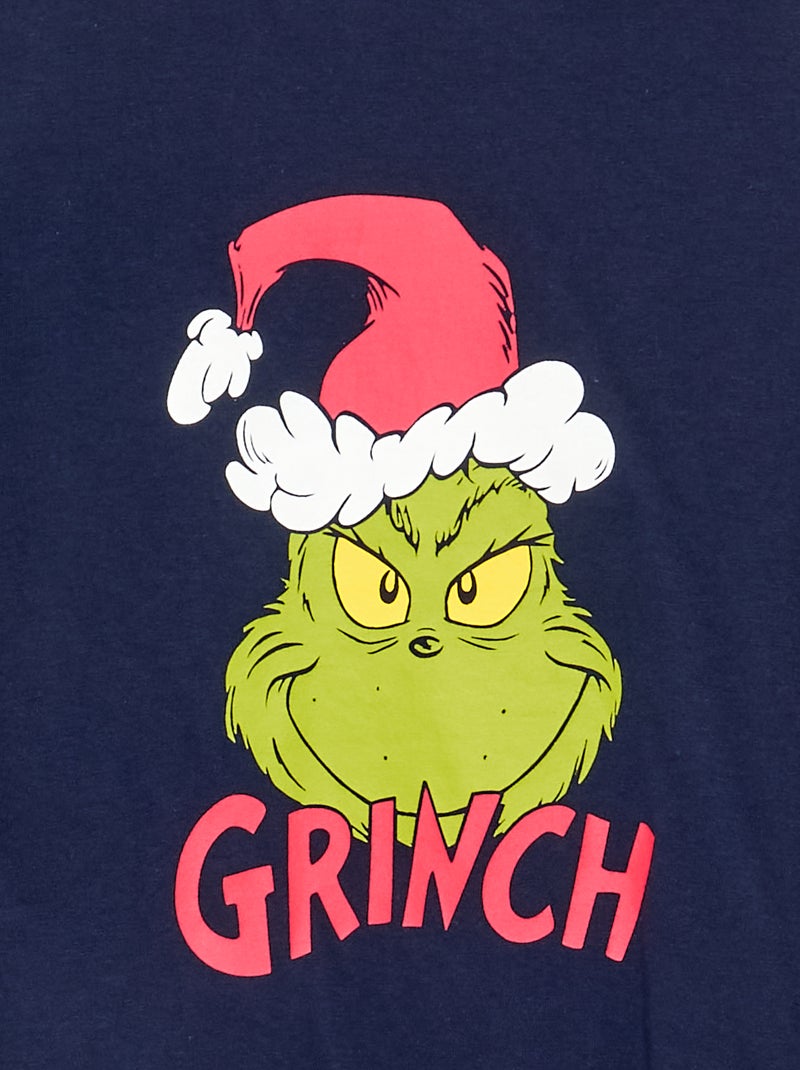 Pyjama de Noël 'Grinch' 2 pièces - T-shirt + pantalon Bleu - Kiabi