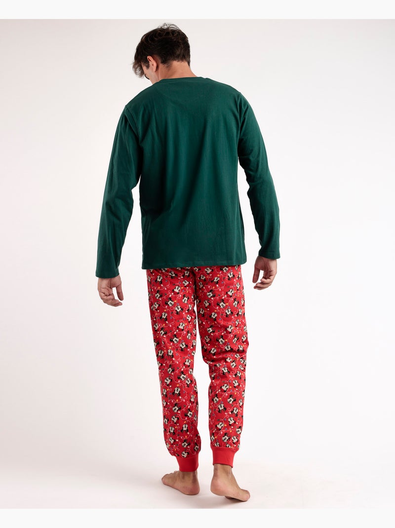 Pyjama de Noël Mickey à manches longues pour homme DISNEY Vert - Kiabi
