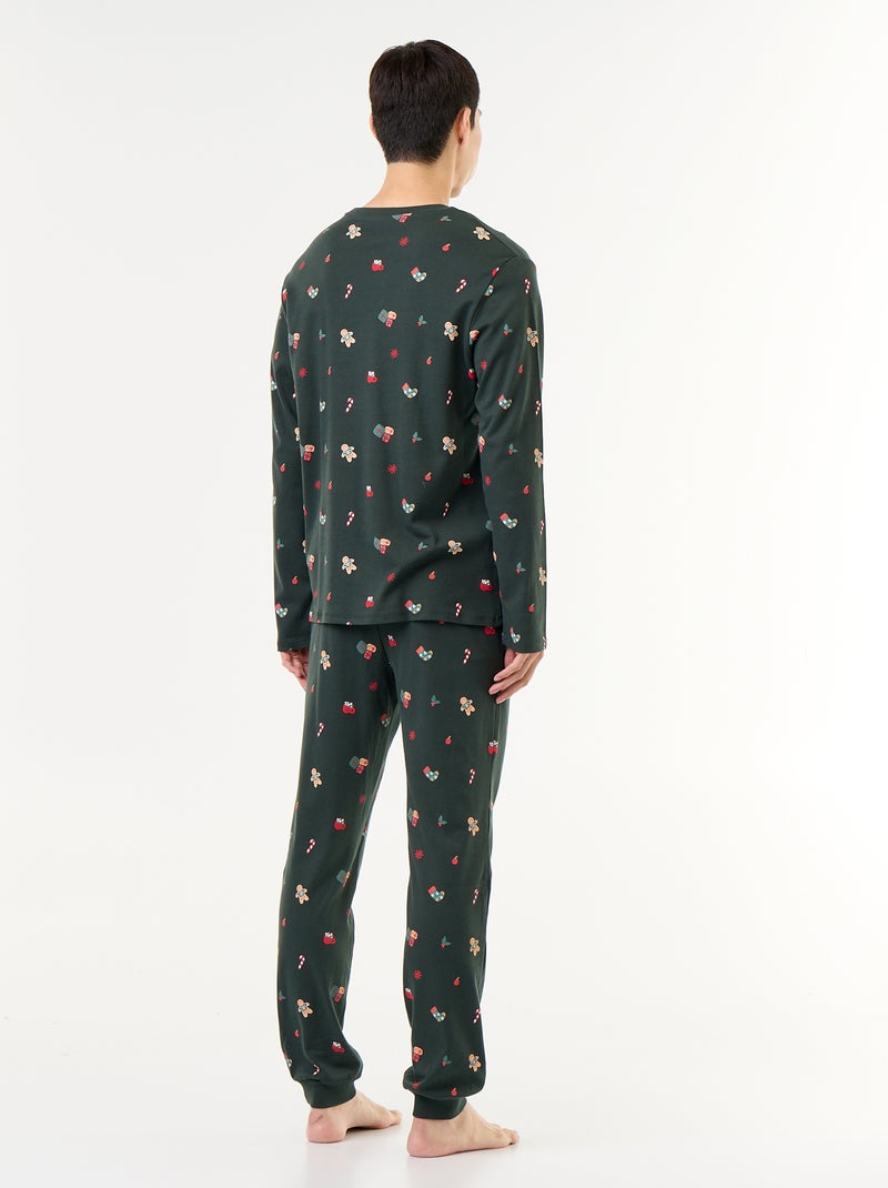 Pyjama de Noël t-shirt + pantalon - 2 pièces Vert - Kiabi