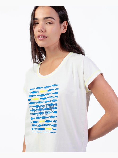 Pyjama de pêche à manches courtes pour femme ADMAS - Kiabi Pyjama de pêche à manches courtes pour femme ADMAS - Kiabi